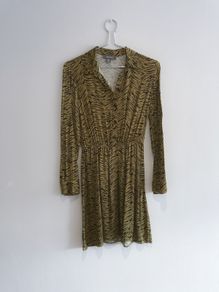 Pre Owned Primark Zebra Print Mini Shirt Dress