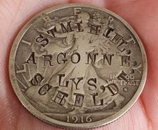 World War 1 Trench Art Counterstamped Coin