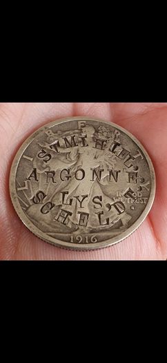 World War 1 Trench Art Counterstamped Coin