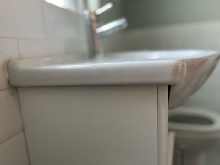 white sink bathroom- not including tap