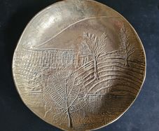 Arts & crafts bronze plate
