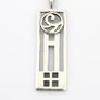 Vintage Abstract Geometric 925 Silver Pendant Image 3