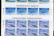 1999 Ireland Civil Aviation (Commercial Aviation - Douglas DC3, Britten Norman Islander, Boeing 707 &amp; Lockheed Constellation) Stamp Sheetlet Plate 1A1A1A1A Mint Never Hinged (MNH)