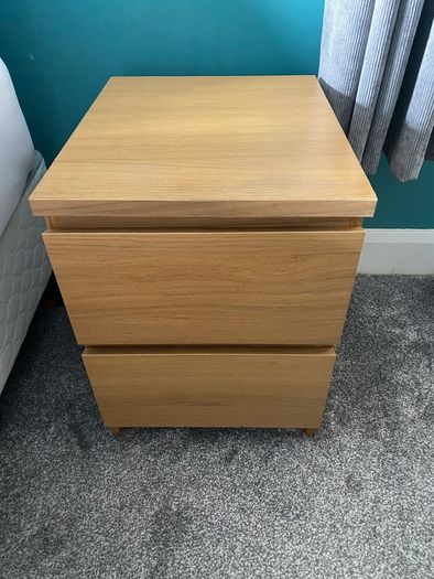 Pair of IKEA Oak Effect Bedside Lockers