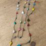 handmade funky necklace featuring a variety of colourful glass and stone beads Image 3