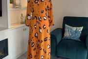 Brand-new Ladies Orange Long-sleeved Shirt Dress from Pieces