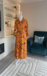 Brand-new Ladies Orange Long-sleeved Shirt Dress from Pieces