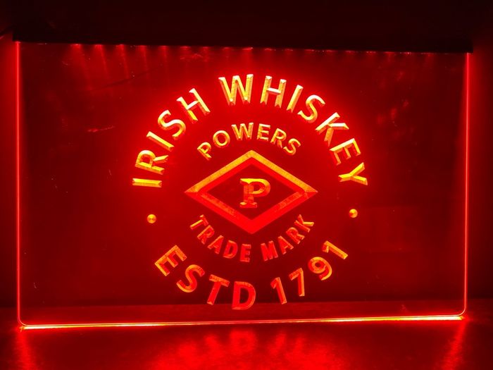 Red Powers whiskey Neon light