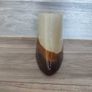 Vintage Triangular Glass Vase Brown 1950,s Hand Blown Image 5