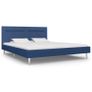 Bed Frame with LED Blue Fabric 150x200 cm Image 2