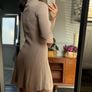 Zara beige ribbed knit turtleneck dress Image 2