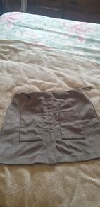 Grey Fake Suede Skirt