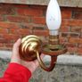 Two Brass Wall Lights (with No Light Covers). Image 4