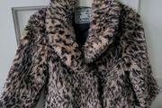 Girls leopard print fur coat