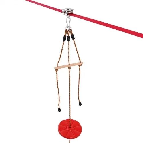 Zipline Kit for Kids and Adult, 65 ft Zip Line Kits Up to 500 lb, Backyard Outdoor Quick Setup Zipline, Playground Entertainment with Zipline, Nylon Safety Harness, Seat, and Handlebar