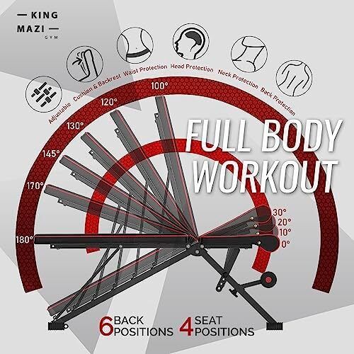 Adjustable Weight Bench, Exercise Workout Bench for Full Body Workout- Multi-Purpose Foldable Bench, Folding Dumbbells Bench with Resistance Band Set