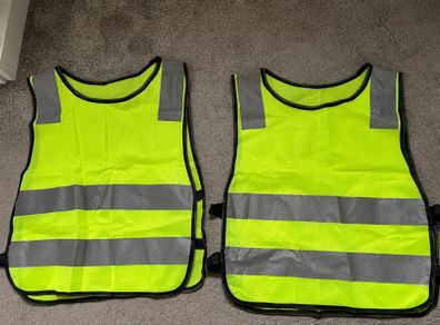 Safety kids hi vis jackets set of 2