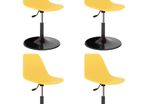 Swivel Dining Chairs 4 pcs Yellow PP