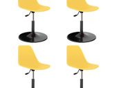 Swivel Dining Chairs 4 pcs Yellow PP
