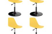Swivel Dining Chairs 4 pcs Yellow PP