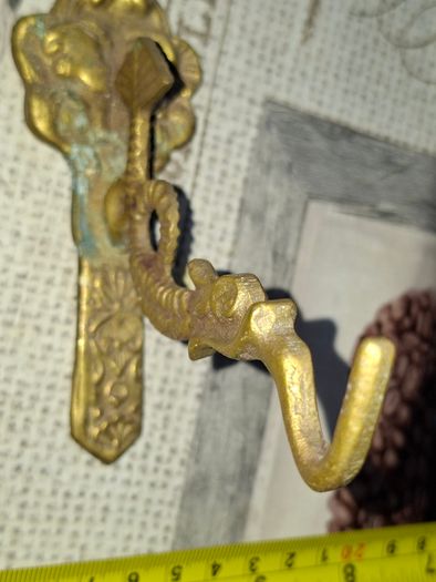 2 Vintage Bronze/Brass Dragon Wall Hooks Ornate Coat Hooks Hat Rack Farmhouse Home Decor
