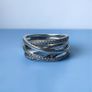 Pandora 925 Silver Sparkling Clear Cubic Zirconia Crossover Ring Size T1/2 Image 2