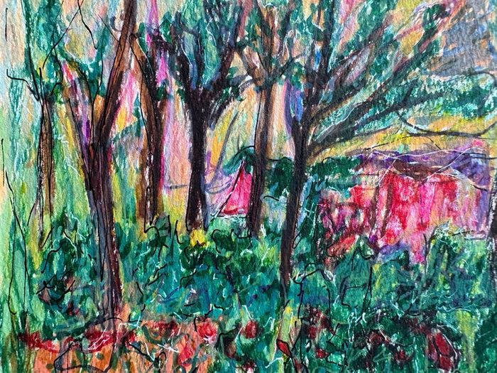 Original Art Fauvist Art Fauvist Forest landscape