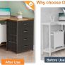 Corner Desk with Drawers, L Shaped Computer Desk 140x80cm with USB Charging Image 5
