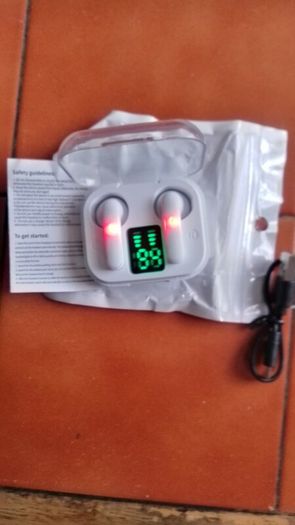 New Bluetooth headphones can be seen charging