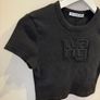 ALEXANDER WANG Logo Applique Cropped T Shirt Top Size S! Image 5