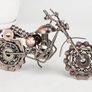 Signstek Vintage Handcrafted Iron Motorbike Model with Chainwheel as Collectible Art Sculpture for Motorcycle Lovers, Bronze Tone Metal Image 6