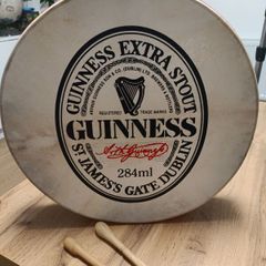 Guinness Extra stout bodhran drums 18 inches complete very good condition