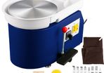 350W 28cm Electric Pottery Wheel Machine Foot Pedal Manual w/ Tools Blue