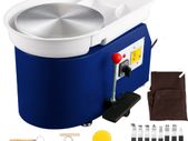 350W 28cm Electric Pottery Wheel Machine Foot Pedal Manual w/ Tools Blue