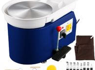 main image for ad 350W 28cm Electric Pottery Wheel Machine Foot Pedal Manual w/ Tools Blue