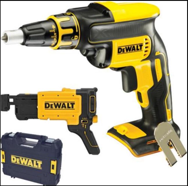 DeWalt DCF620N Cordless Brushless 18V Drywall Screwdriver Body Only With DCF6202 Collated Drywall Screw Gun Attachment & TSTAK