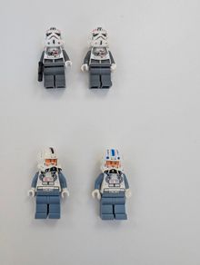 100% Lego AT-AT Driver x 2, Clone Trooper pilot and Captain Jag