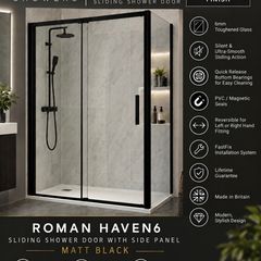 Roman haven6 black sliding door and side panel all size see below for pricing