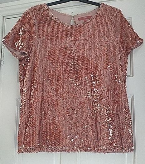 Next sequin top pink 12