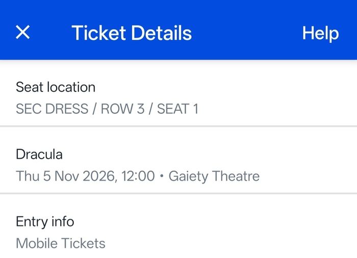Two Tickets to Dracula Gaiety Theatre