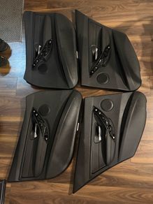 F30 black leather door cards