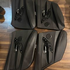 F30 black leather door cards
