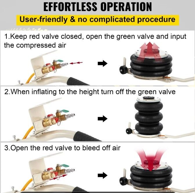5 Ton Pneumatic Air Bag Jack Heavy Duty Air Cushion Vehicle Lift