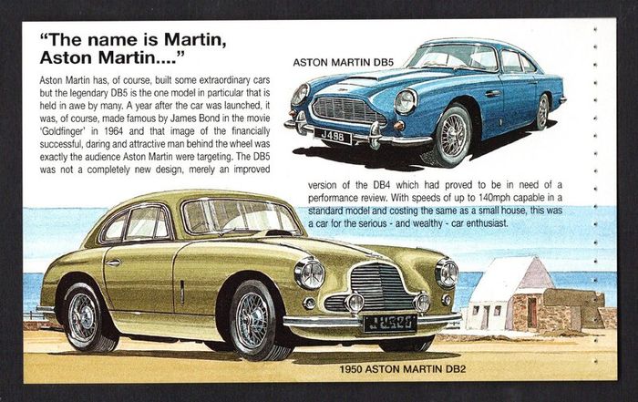 2005 Jersey Motor Festival Classic Cars Commemorative Stamps Booklet Mint Never Hinged (MNH) Photos of panes including
