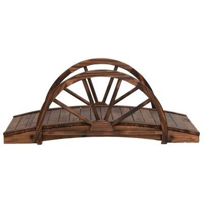 NEW SALE | Garden Bridge with Half-wheel 99x50x38 cm Solid Wood Fir