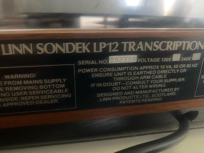 Linn LP12 Sondek turntable