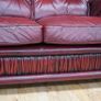Deep-Red Leather Three Seater Image 7