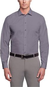 Unlisted by Kenneth Cole Men's Dress Shirt Regular Fit Solid Classic Shirt Gray XL