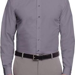 Unlisted by Kenneth Cole Men's Dress Shirt Regular Fit Solid Classic Shirt Gray XL