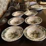 Vintage Masons green basket 6 bowls Image 2